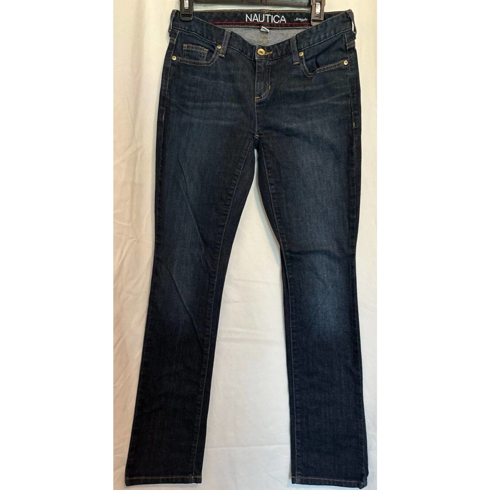 NAUTICA JEANS CO. Size 4/27 straight leg Dark Fade Denim Blue Jeans *NICE/CLEAN